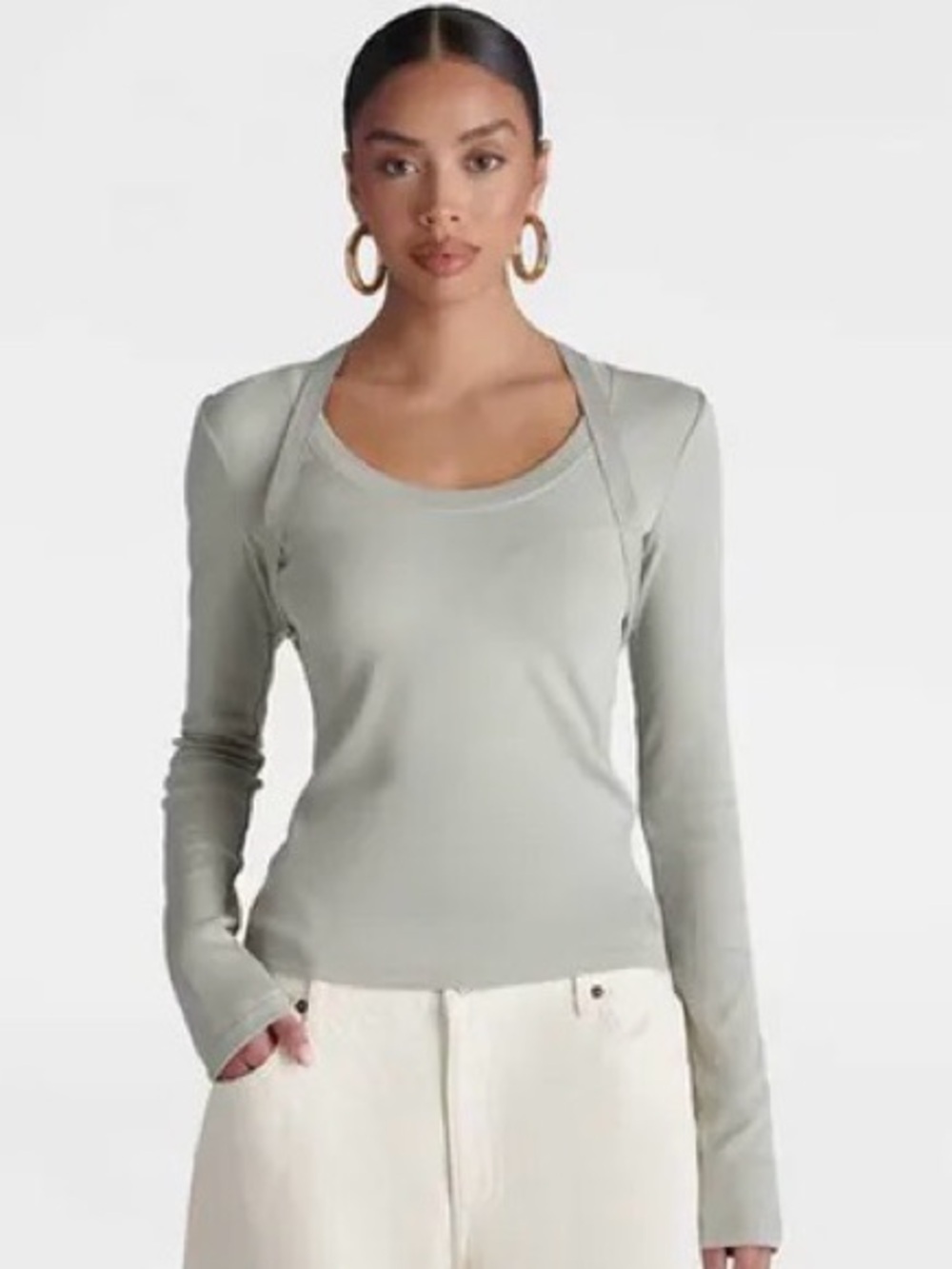 KBB by Kahlana Women's The Long Sleeve Harness Ribbed Top
Sage Green
Large
NWT